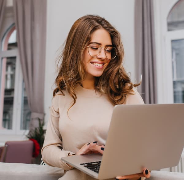 Professional woman working with laptop